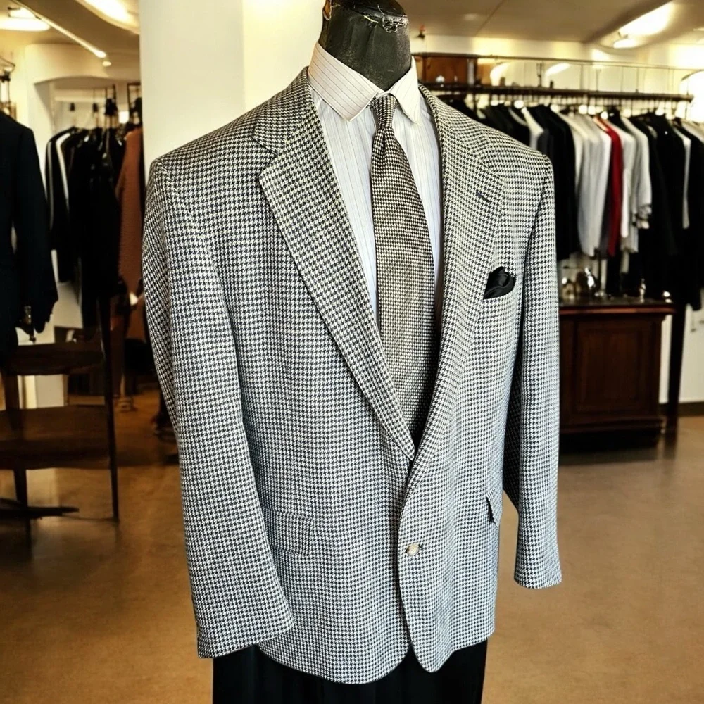 Blue and Silver Sport Coat with Wide Lapels and Classic Fit☑️VEN32